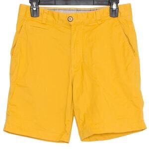 KXKY Asu Oasis Mens Shorts Chino Preppy Retro Sporty Casual Flat Front Yellow 30